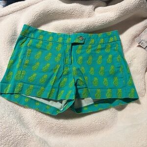 J. Crew Teal Pineapple Print Women's Shorts